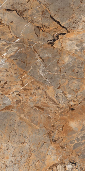 Керамогранит Maimoon Ceramica HG Glossy Breccia Fantastico Brown HGGF00007 160x80 см 5094236. Фото 3
